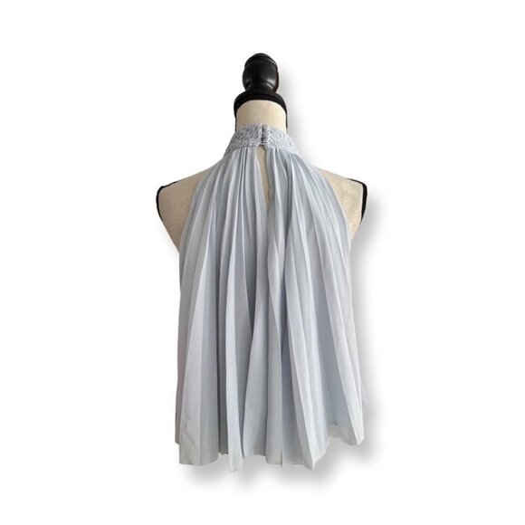 Intermix light blue pleated halter blouse size M - Picture 3 of 4